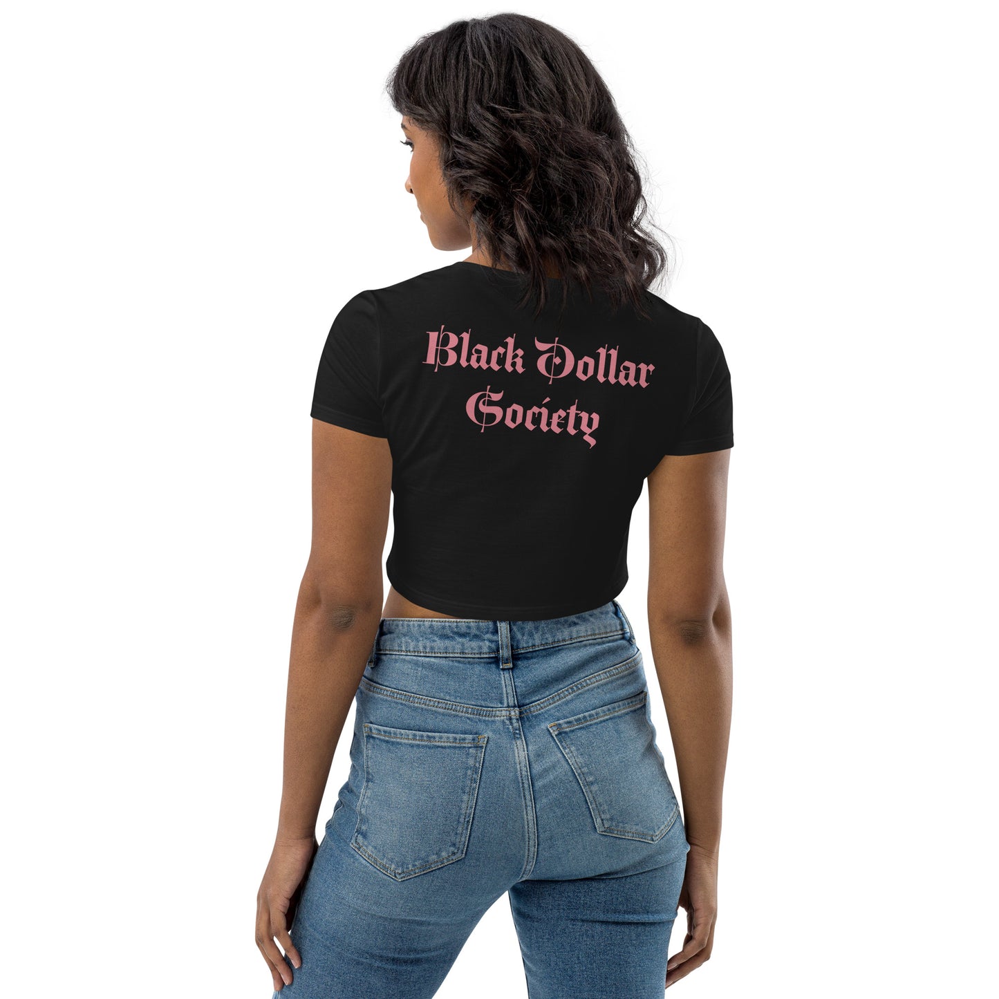 Black Dollar Society Exclusive Logo Organic Crop Top