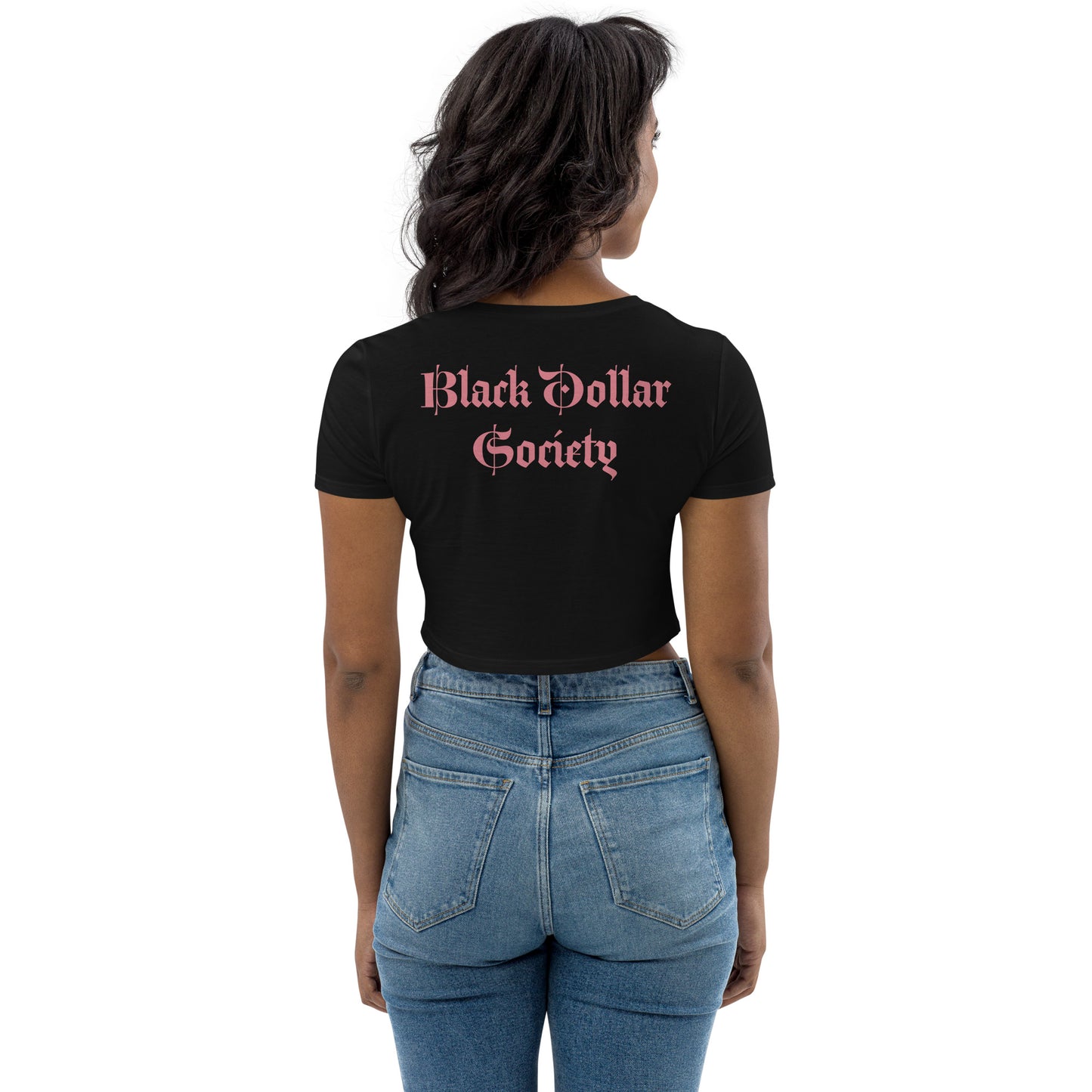 Black Dollar Society Exclusive Logo Organic Crop Top