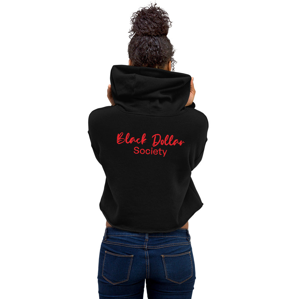 Black Dollar Society Exclusive Logo Crop Hoodie